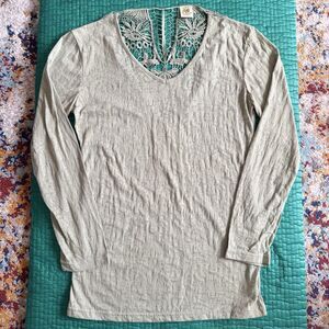 NEW Vintage Ocean Blue Burnout Paisley Mint Green Shirt Bella Swan Dupe Trendy L